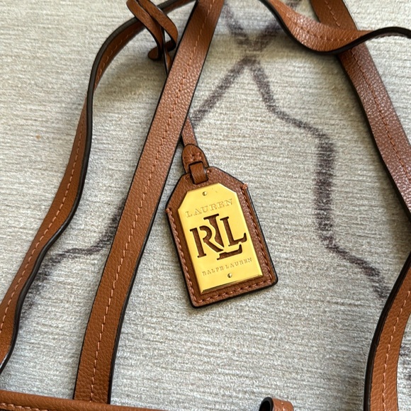 Ralph Lauren shoulder bag red brown and cream plaid with gold accessories - Picture 4 of 9